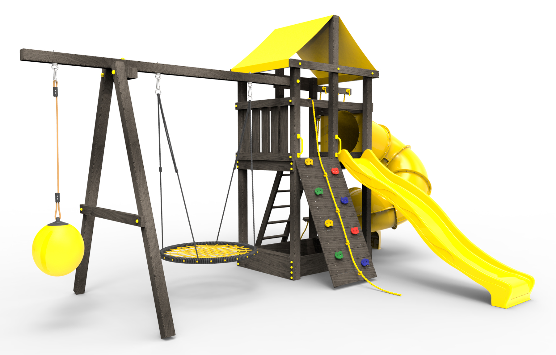 Детская площадка Пикник «Блэк» с винтовой трубой 6.1