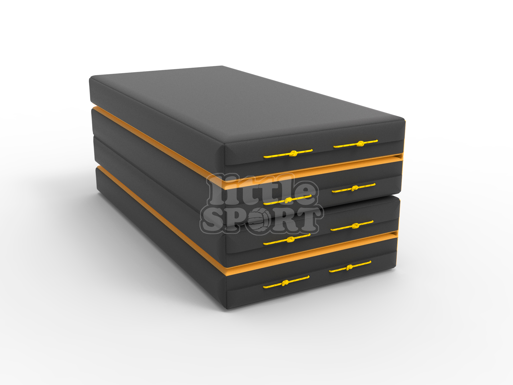 Мат кожзам (100х200х10см) складной в 4 сложения черный\желтый